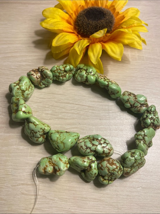 None Jewelry - Light Green Howlite Bead Strand
